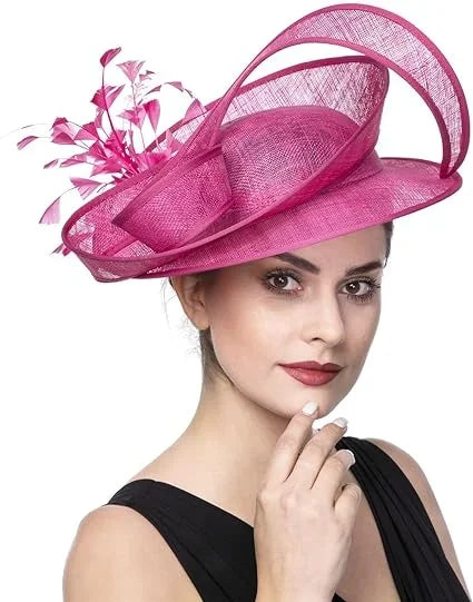 Christmas Sinamay Fascinator Perfect Wedding Hat Unique Derby Party Hat Fashion Church Hats Bride Headband Fascinators for Women