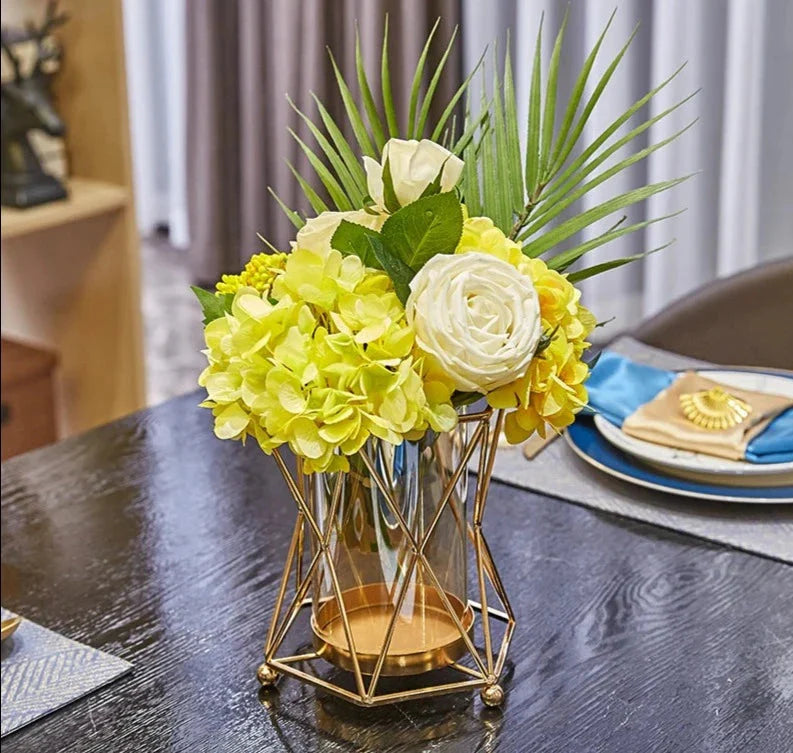 Golden Vase Metal Flowers Pot