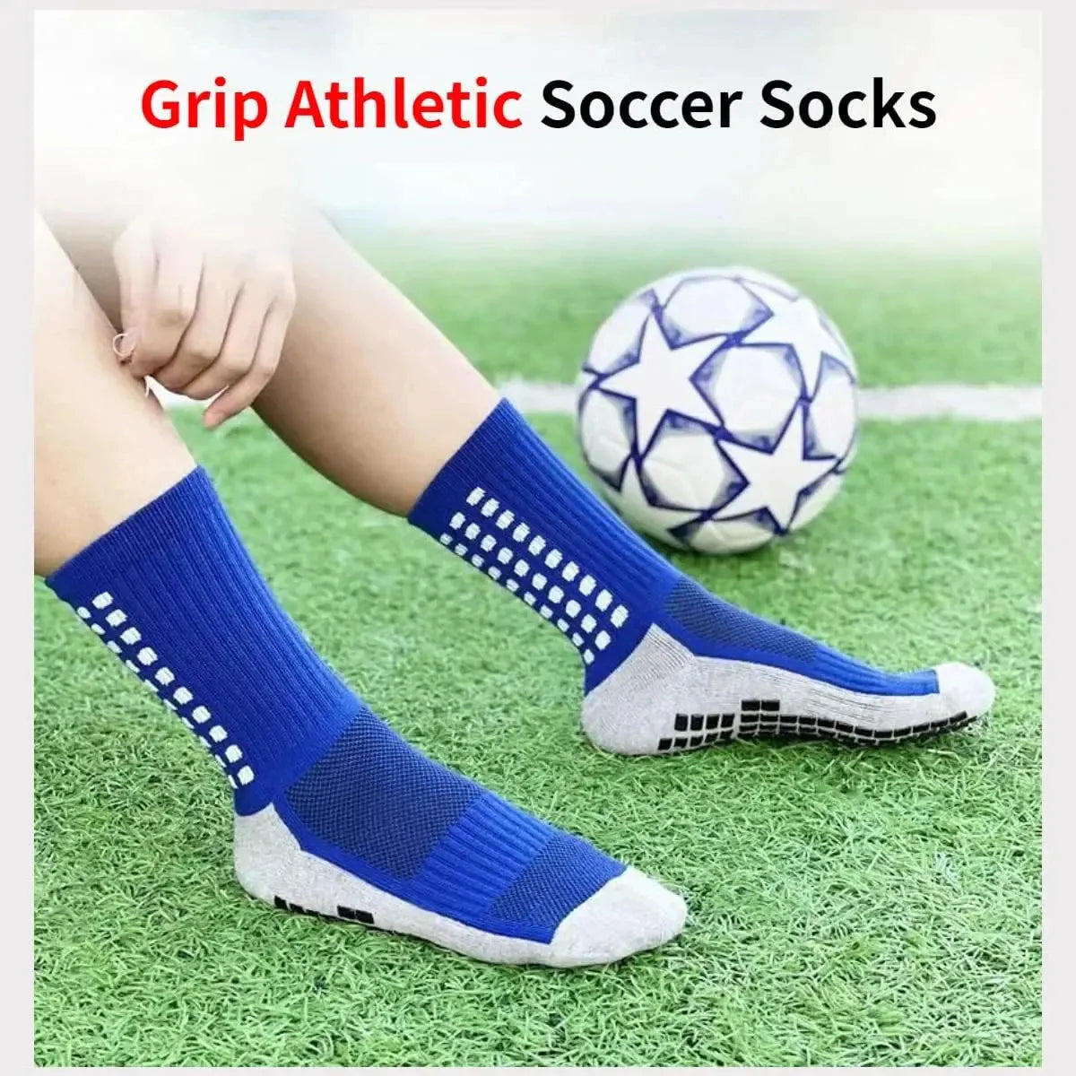 4 Pairs of Sports Socks Football Socks Men's Mid-calf Socks Breathable Silicone Anti-slip Dot Socks Basketball Yoga Socks