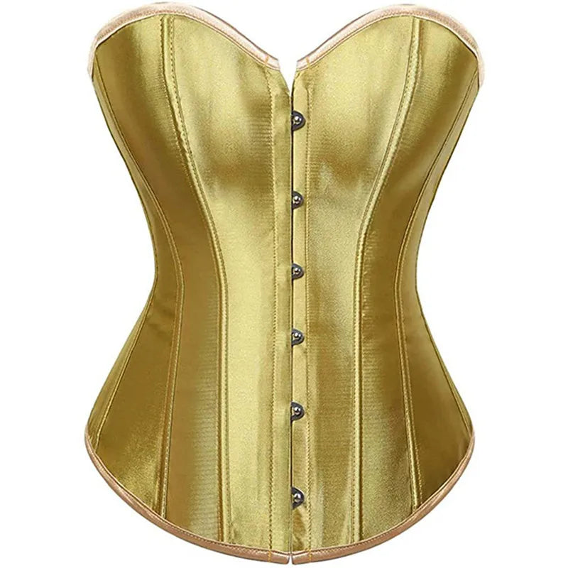 Corset Top Bustier Overbust Women Satin Lingerie Corselet
