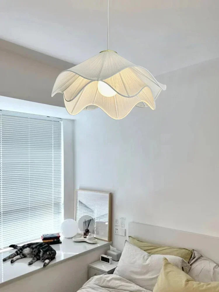 Flowers Cloth Chandelier Home Decoration French Led Pendant Lights