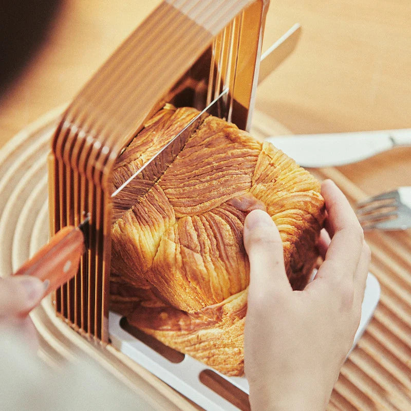 Toast Bread Slicer Stand, Foldable Plastic Cutting Tool, Sandwich Cutter Mold, Loaf Cutter Rack, Baking Tool, Kitchen Gadgets