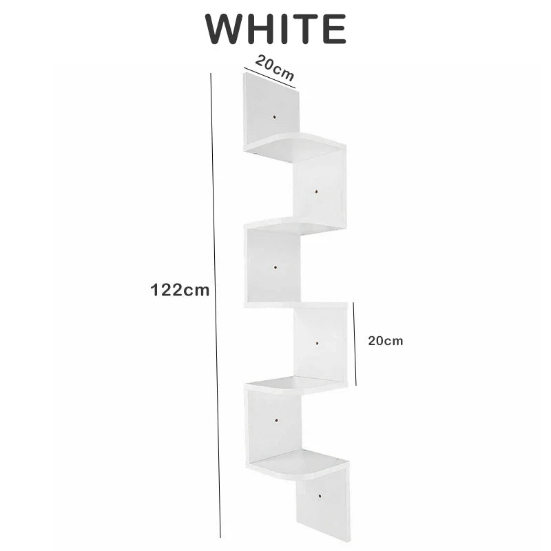 3/5 Layers Corner Storage Shelf Floating Shelves Home Decorations Wall Shelf Corner Bookshelf Kitchen Organizers