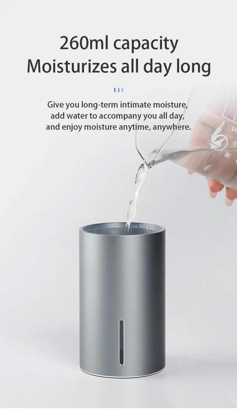 LED Light Aromatherapy Machine Humidifier Diffuser for Car Small Air Humidification Home and Bedroom Big Spray 260ml