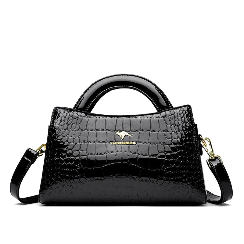 Kangaroo Brand Alligator Pu Leather Shoulder Bag Clutch Hand Bags