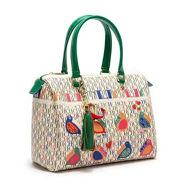Women's Commuter Crossbody Colorful Printed Monogram Bag