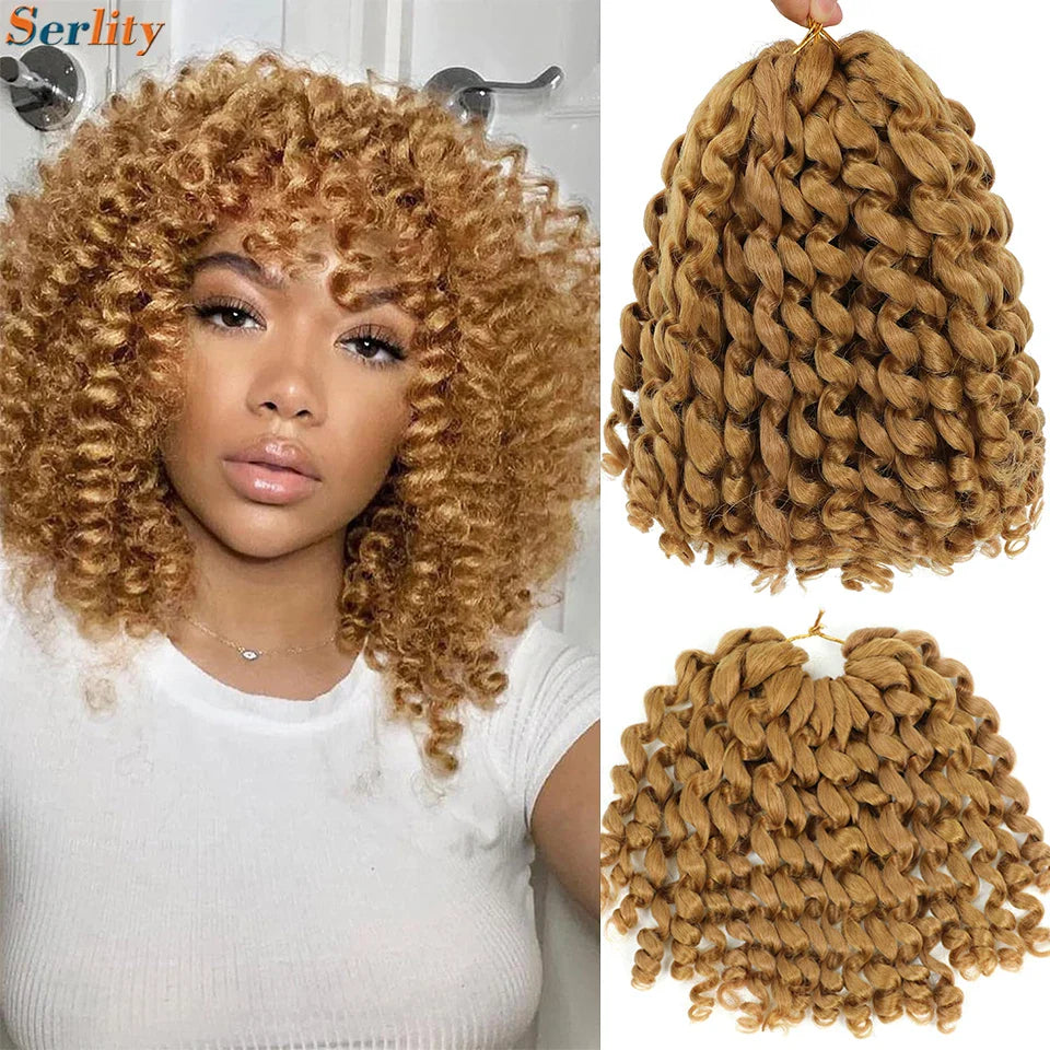 3 Packs Wand Curl Jamaican Bounce Crochet Hair 8inch T Purple 27 30 350 Bug Ombre Blonde Synthetic Jumpy Wand Curly Hair 60Roots