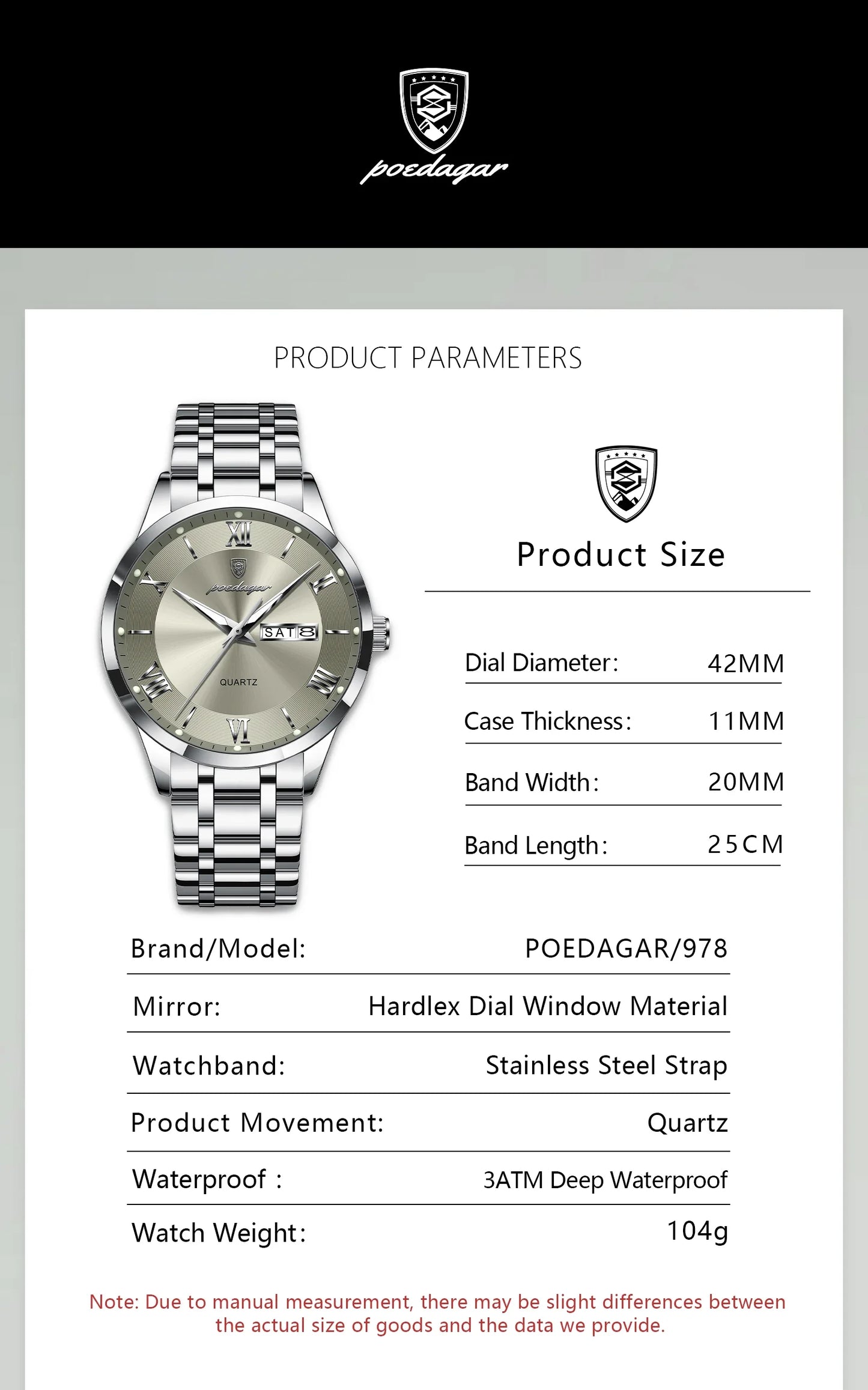 Luxury Fashion Men Clock Waterproof Luminous Week Date Sports Man Wristwatch Stainless Steel Men's Quartz Watches Reloj