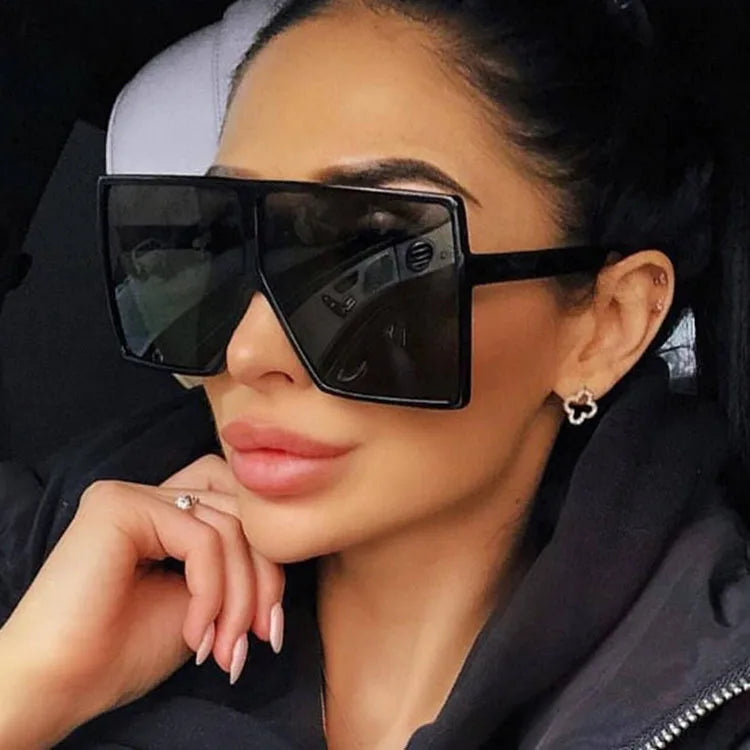 2022 Square Women Sun Glasses Female Eyewear Eyeglasses Plastic Frame UV400 Shade Fashion Driving New Oversized Sunglasses