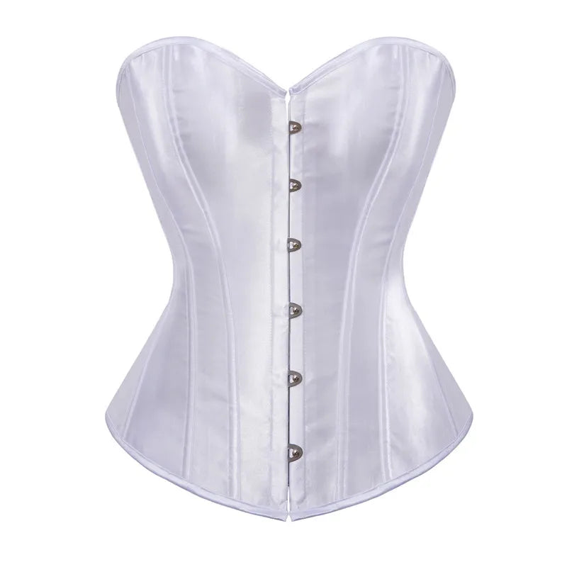Corset Top Bustier Overbust Women Satin Lingerie Corselet