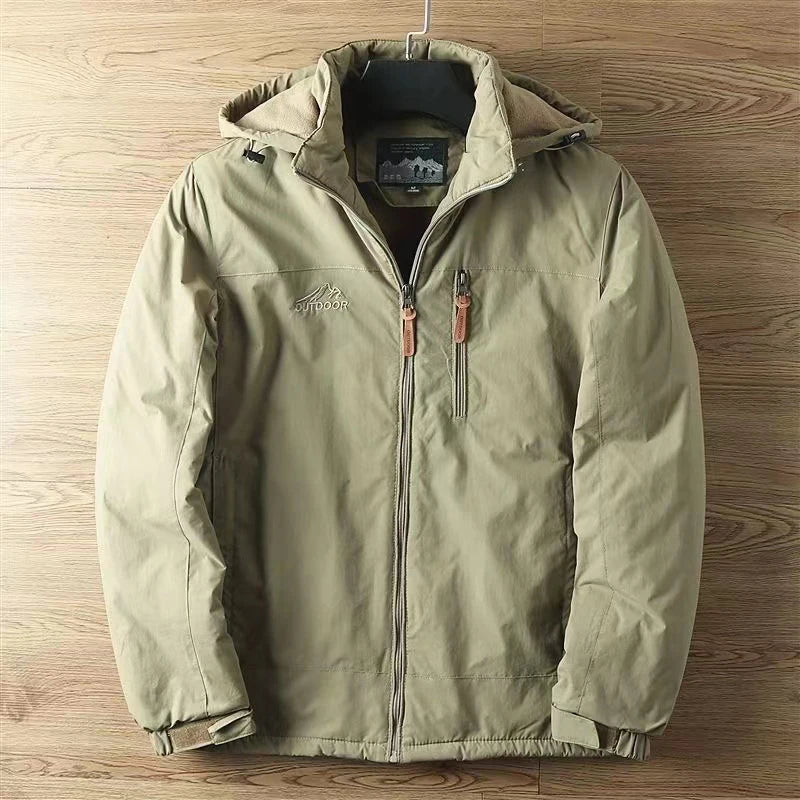 Waterproof Fleece Lined Warm Jacket Outdoor Hiking Trekking Jacket With Hood