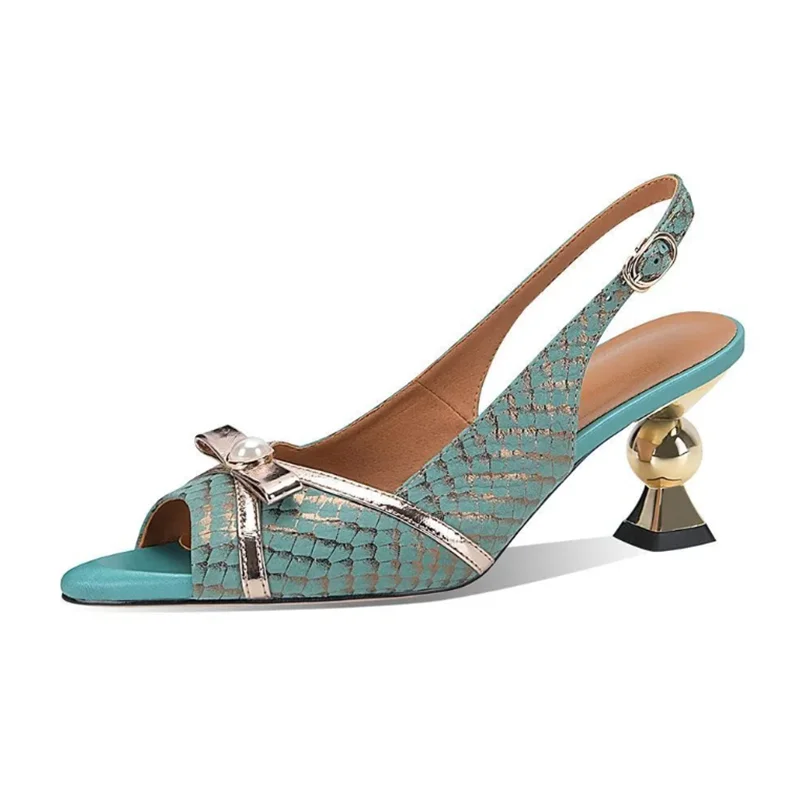 High Heels Women's Sandals Soft Leather Fish Mouth Shoes Summer New Ladies Shoes Fashion Women Sandal Bow hollow Female Shoe