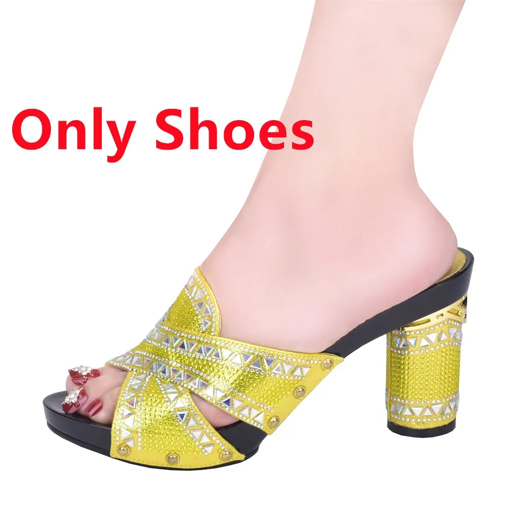 New Arrival Green Color Italian Shoes with Matching Bags Shoes and Bag Set African Sets 2024 Shoe and Bag Set for Party In Women