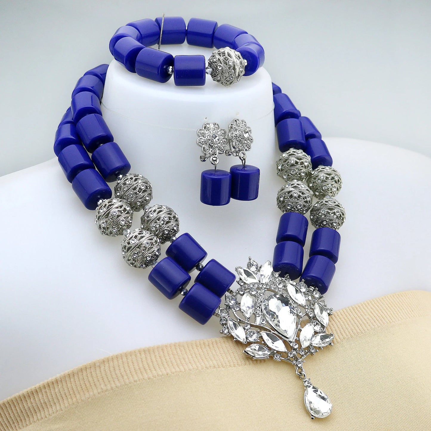 2024 Latest Resin Jewelry Sets Luxury French African Nigerian Wedding Bridal Party Beads 2024 Resin Jewelry sets