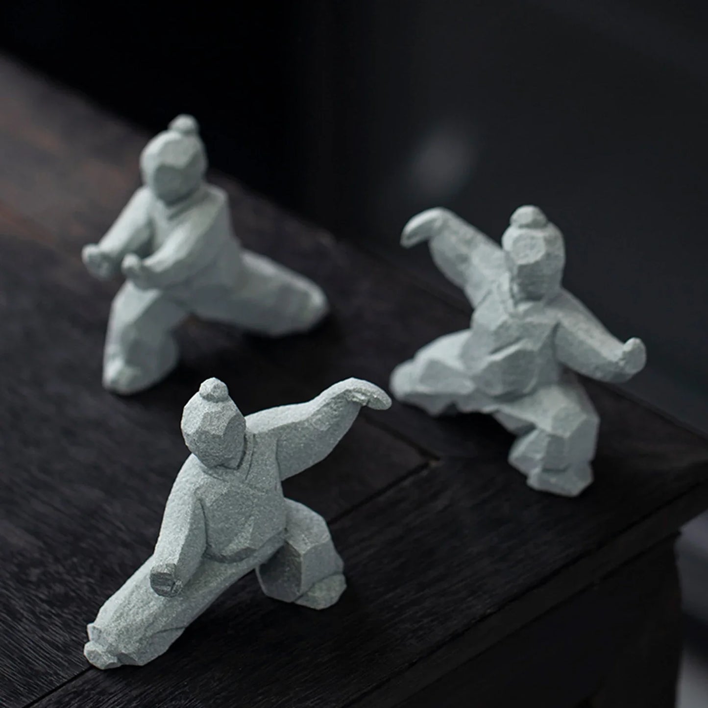Miniature Tai Chi Master Figurine – Chinese Stone Sculpture for Home or Tea Table Décor