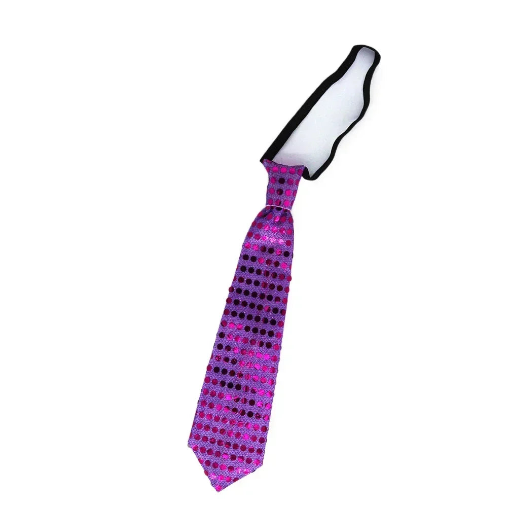 LED Sequin Fedora Hat & Glowing Necktie Set – Light-Up Festival & Party Accessories for Kids & Adults