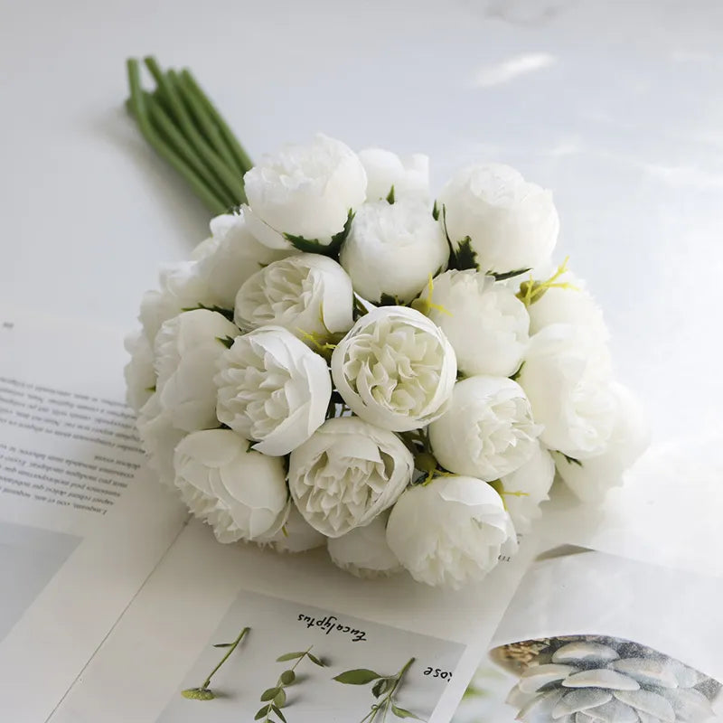 Rose Pink Peony Artificial Flowers Silk
