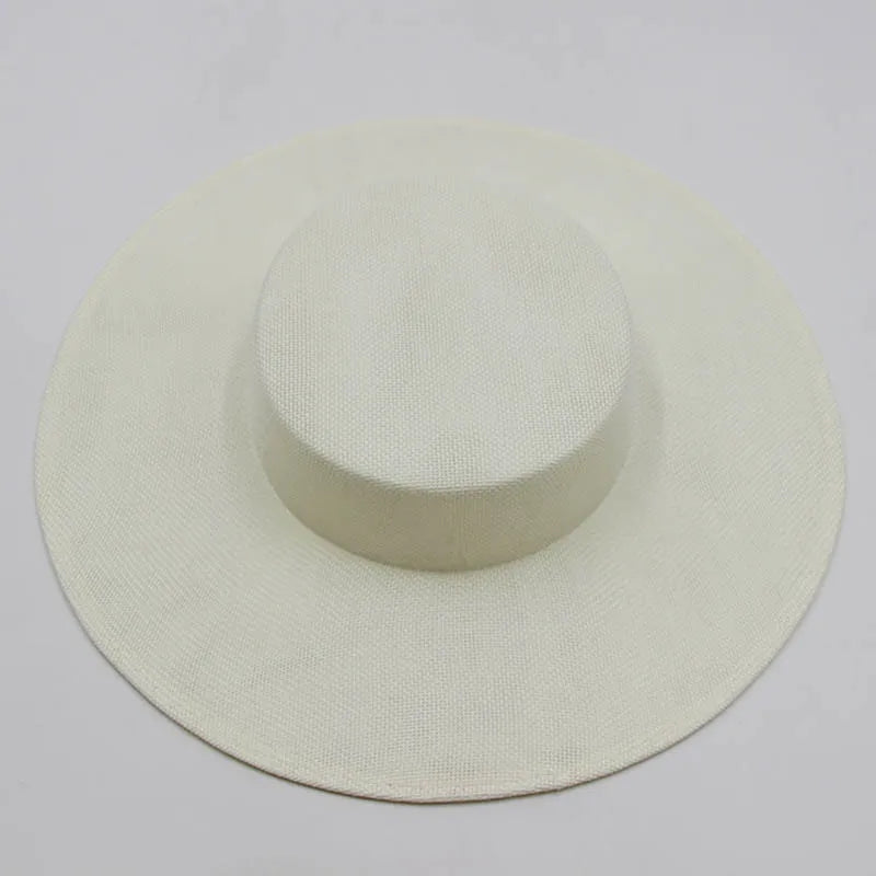 Ladies Fascinators Millinery Hat Base Party Wedding Fake Sinamay Hat Wide Brim DIY Kentucky Derby Headpiece Hair Accessories