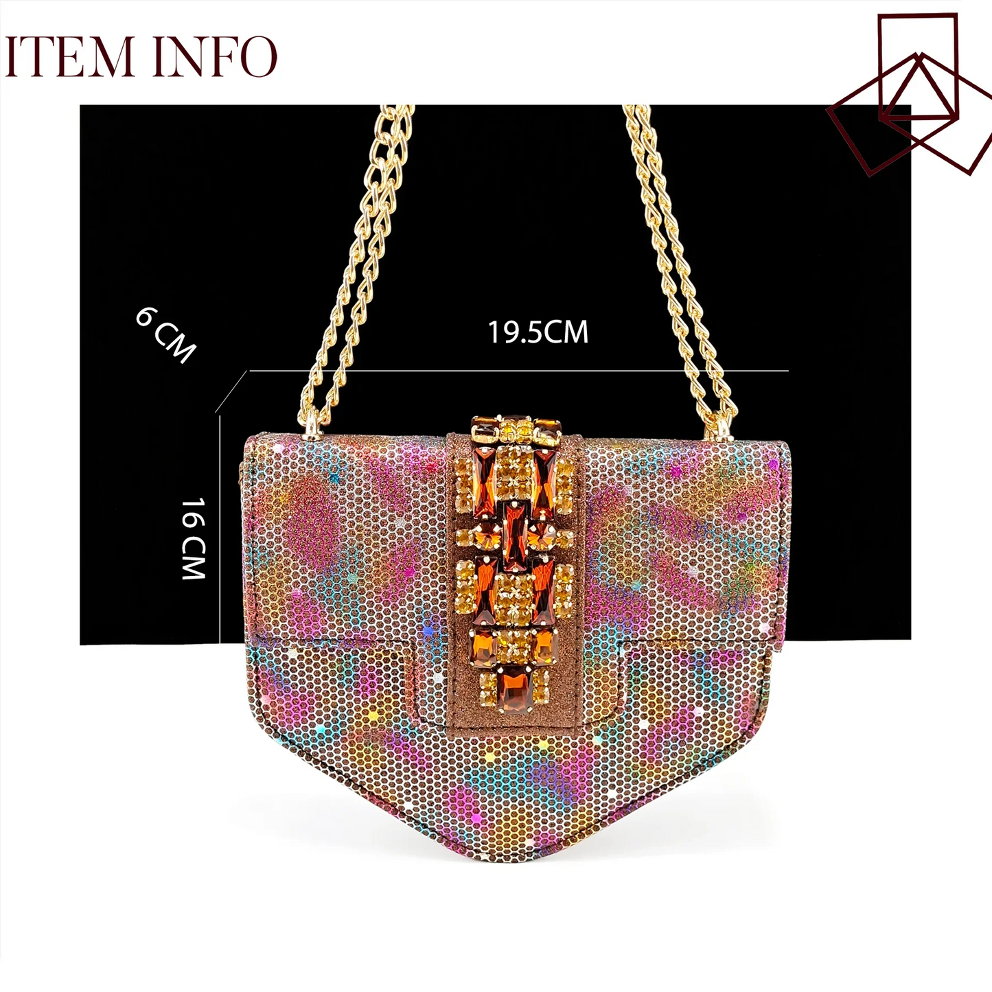 Italian Fashionable Square toe Women Heels Rhinestone Decoration Shoe and Bag set
