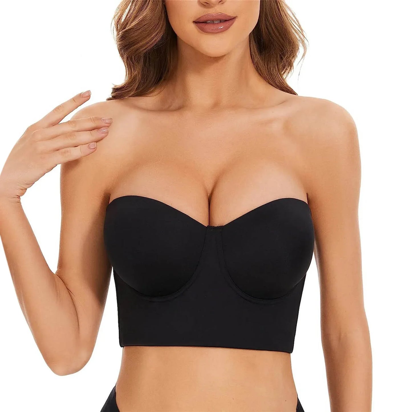 Anti Sagging Bralette Bras For Girls Women Low Back Slip Strapless Bra Longline Way Push Up Bra Open Back Wedding Underwear 섹시