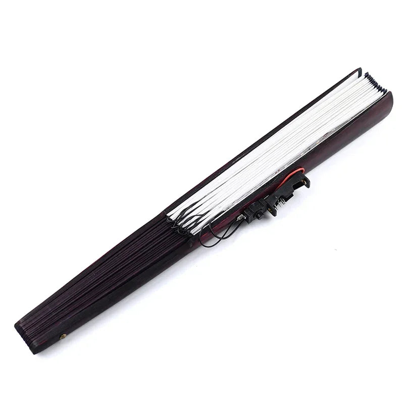LED Light-Up Foldable Hand Fan – Glowing Neon Bamboo Fan for Dance, Concerts, & Performance Props