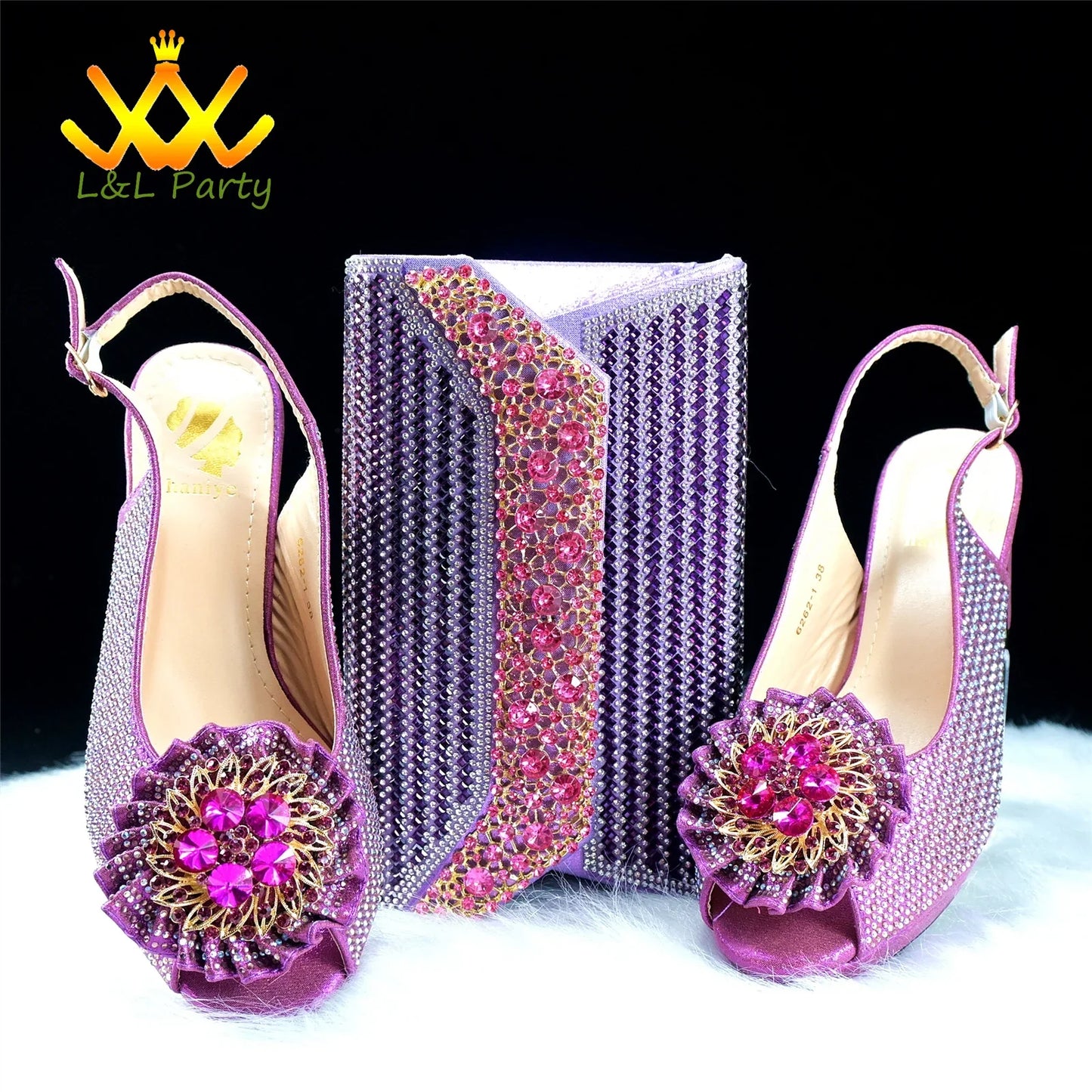 2025 Special New Arrivals Italian Women Shoes and Bag to Match in Green Color with Platform Shinning Crystal Sandal for Wedding