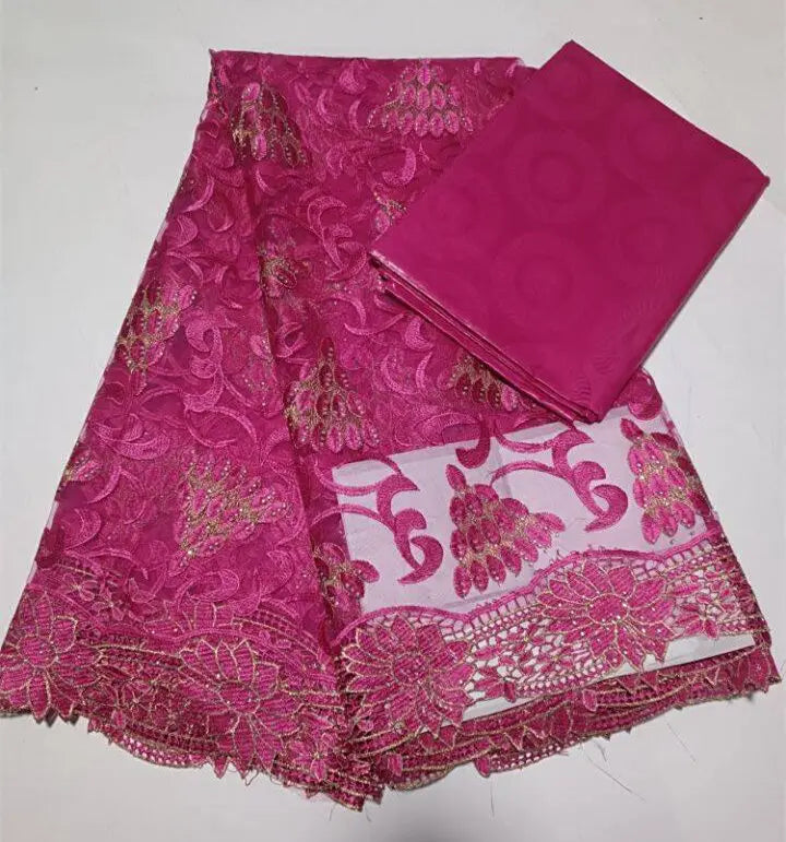 French Net Tulle Lace Fabric 2023 High Quality African Nigerian Mesh Lace Bazin Riche Fabrics For Party 2.5+2.5Yards