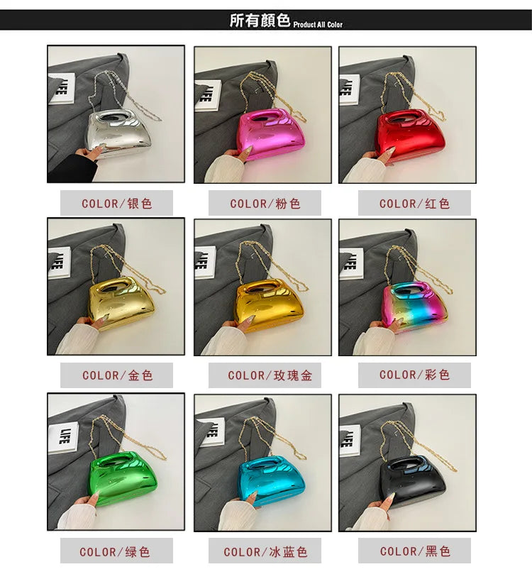 Golden Acrylic Women Hobo Bags Luxury Designer Clear Beach Handbags Dinner Party Wedding Round Top Handle Evening Clutch Purse
