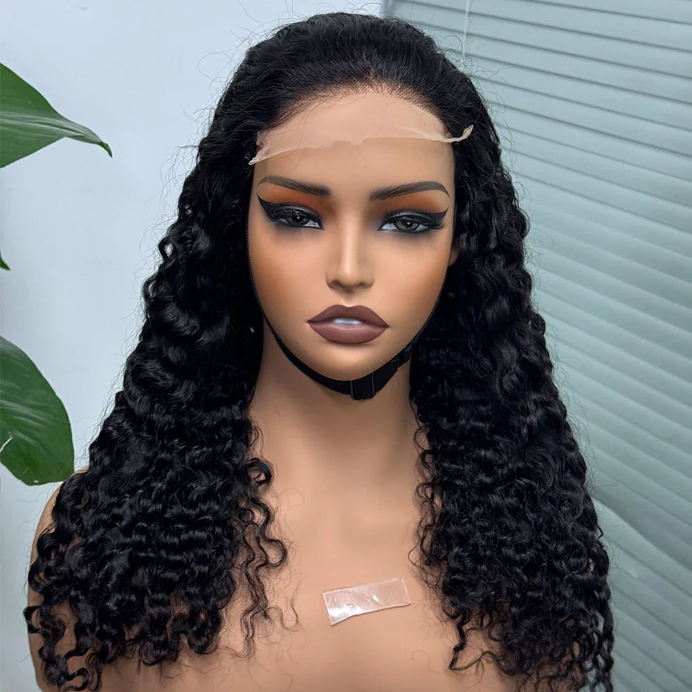 5x5 Lace 300% Density Burmese Deep Curly Hair Ombre Double Drawn Human Wig Transparent Lace Front