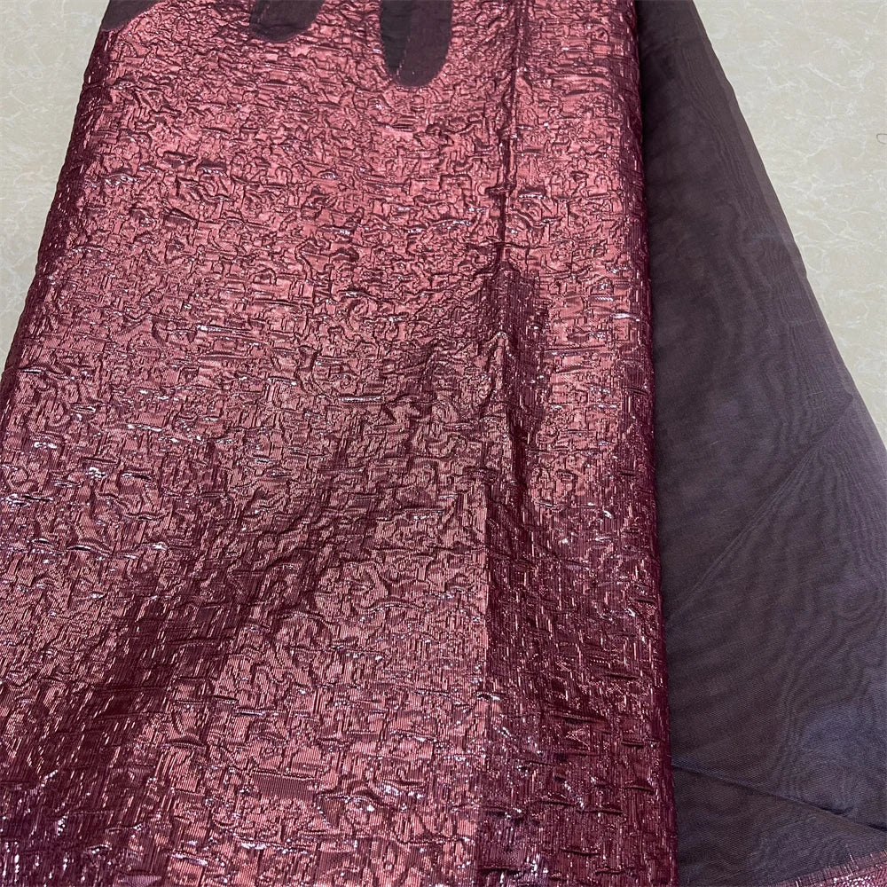 African Nigerian Tulle Lace Fabric, Organza Embroidery, Party Gown, Brocade Jacquard Wedding Dress, High Quality, 5Yard, YXZ157