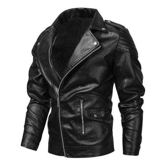 Men Autumn Brand Causal Vintage PU Leather Jacket Coat Men Spring Outfit Design Motor Biker Pocket