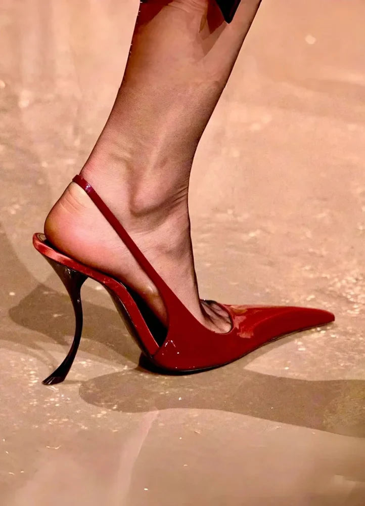 2025 Summer New Women's Slimming High Heel Sandals Fashion Pointed Party Wedding 34-43 Women's Large Sandals