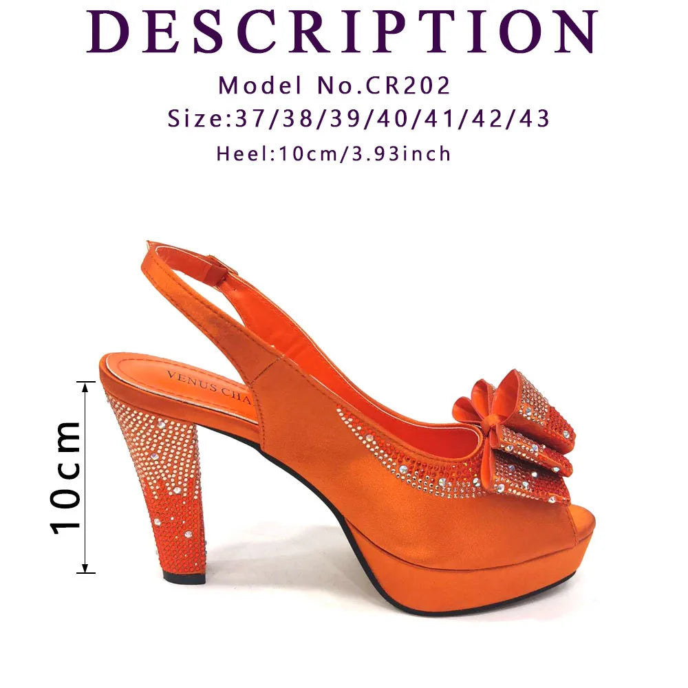 High Quality 2024 Newst Hot Selling Pointed Toe Slingback Sandals with Bag Set in Coffee Color For Women Wedding Party