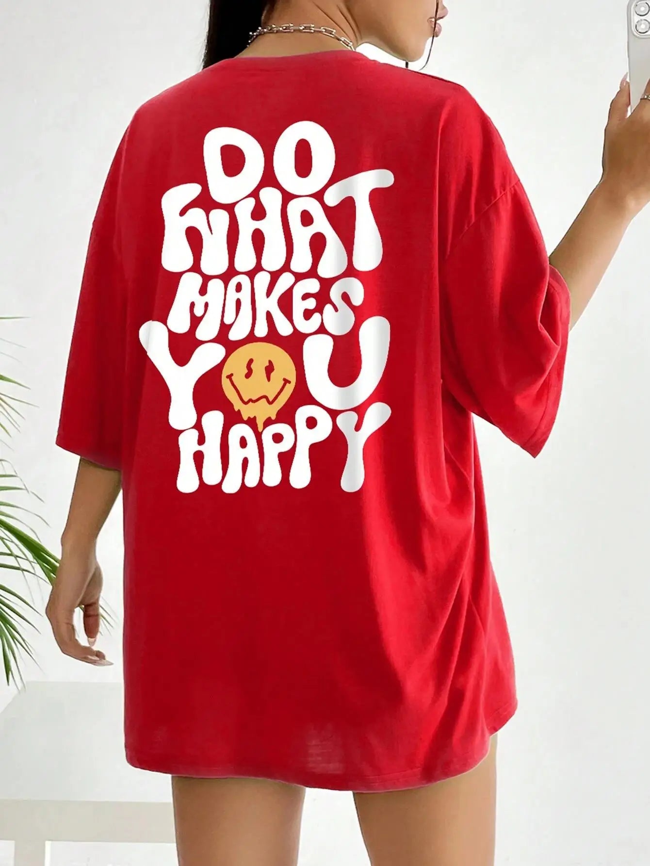 Do What Makes You Happy Oversized T-Shirt - Cotton Streetwear Tee