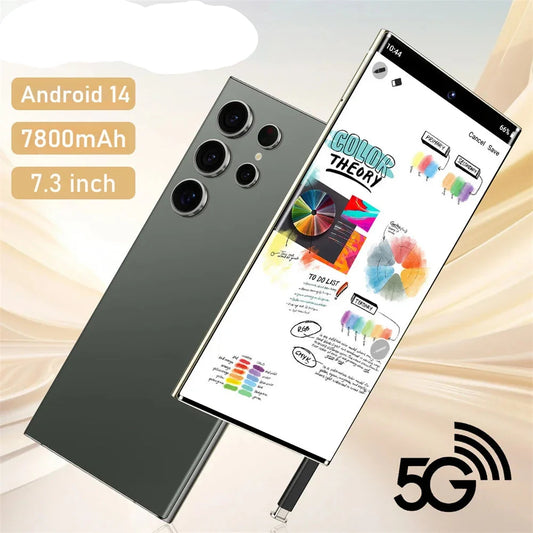 New Android Smartphone 7.3HD 5G Snapdragon 8 Gen 3 Cell phones 7800mAh Mobile Phones Face Unlocked Cell Phone Android