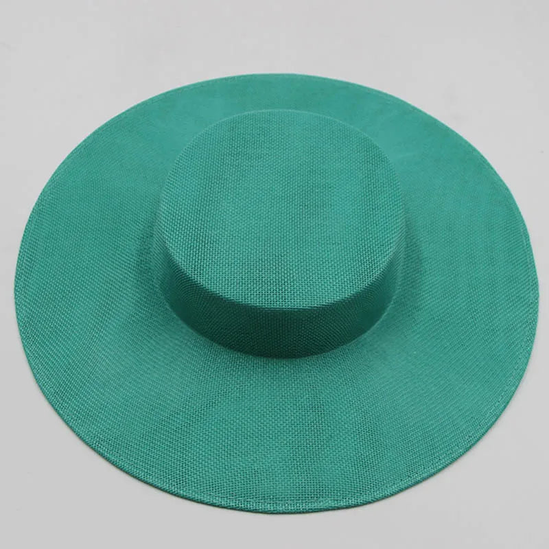 Ladies Fascinators Millinery Hat Base Party Wedding Fake Sinamay Hat Wide Brim DIY Kentucky Derby Headpiece Hair Accessories