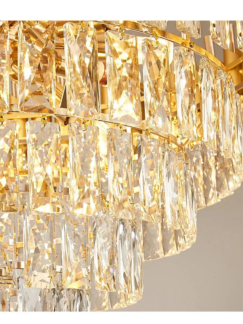 Creative Luxury Crystal Chandelier Rectangular Restaurant Pendant Lights Modern LED Living Room Lamp Lustre Home Elegant Fixture