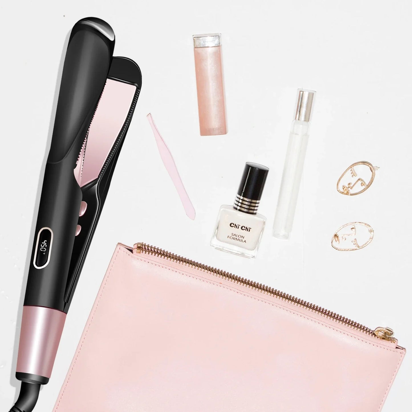2 In 1 Pro Twist Hair Straightener And Curler Spiral Wave Curling Gold Titanium Flat Iron Straightening Curling Styling Tool