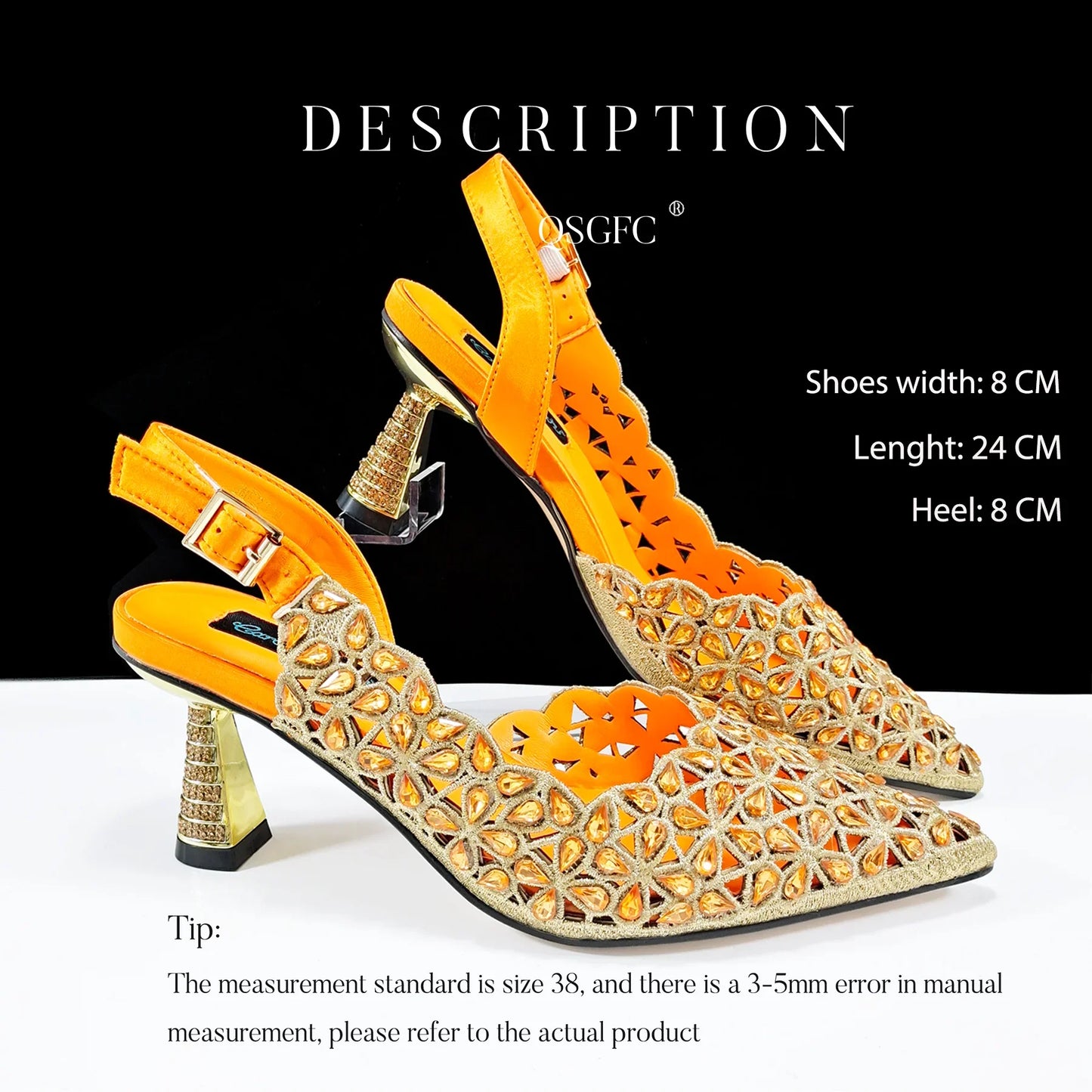 QSGFC New Shoes and Bags Matching Set 2024 Nigerian Women Heel Party for Women Fuchsia Colour Italian Design Wedding INS Design