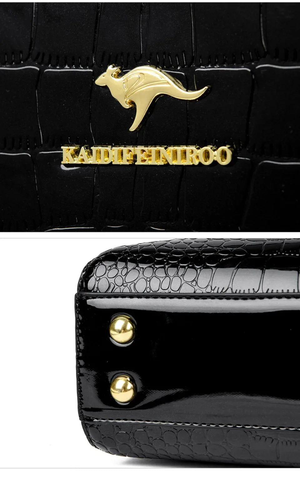 Kangaroo Brand Alligator Pu Leather Shoulder Bag Clutch Hand Bags