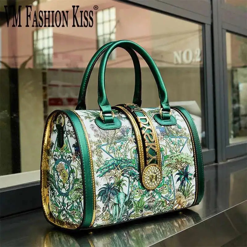 Large-capacity Women's Boston Barrel Handbags