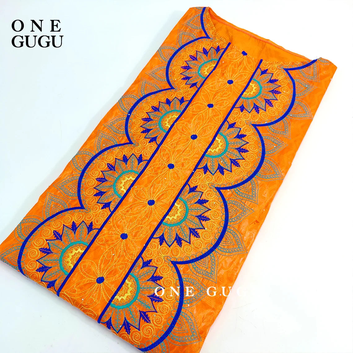 New Nigerian Original Bazin Dress Dashiki Brocade Embroiderey Basin Clothing 2022 Orange Mali Women Robe Wedding Party Dresses