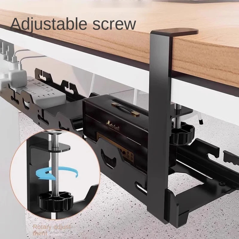 Telescopic Under Desk Cable Management Tray –  Storage Rack