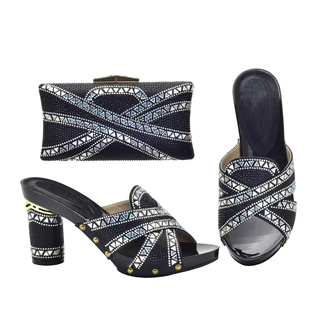 New Arrival Green Color Italian Shoes with Matching Bags Shoes and Bag Set African Sets 2024 Shoe and Bag Set for Party In Women