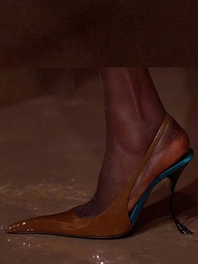 2025 Summer New Women's Slimming High Heel Sandals Fashion Pointed Party Wedding 34-43 Women's Large Sandals