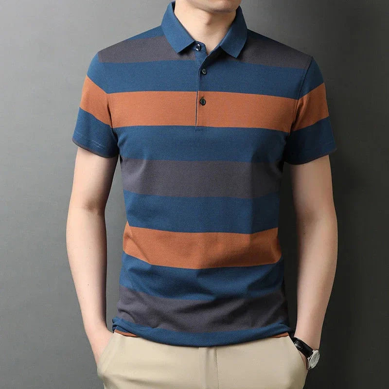 Men's short sleeved polo shirt, summer breathable and comfortable top