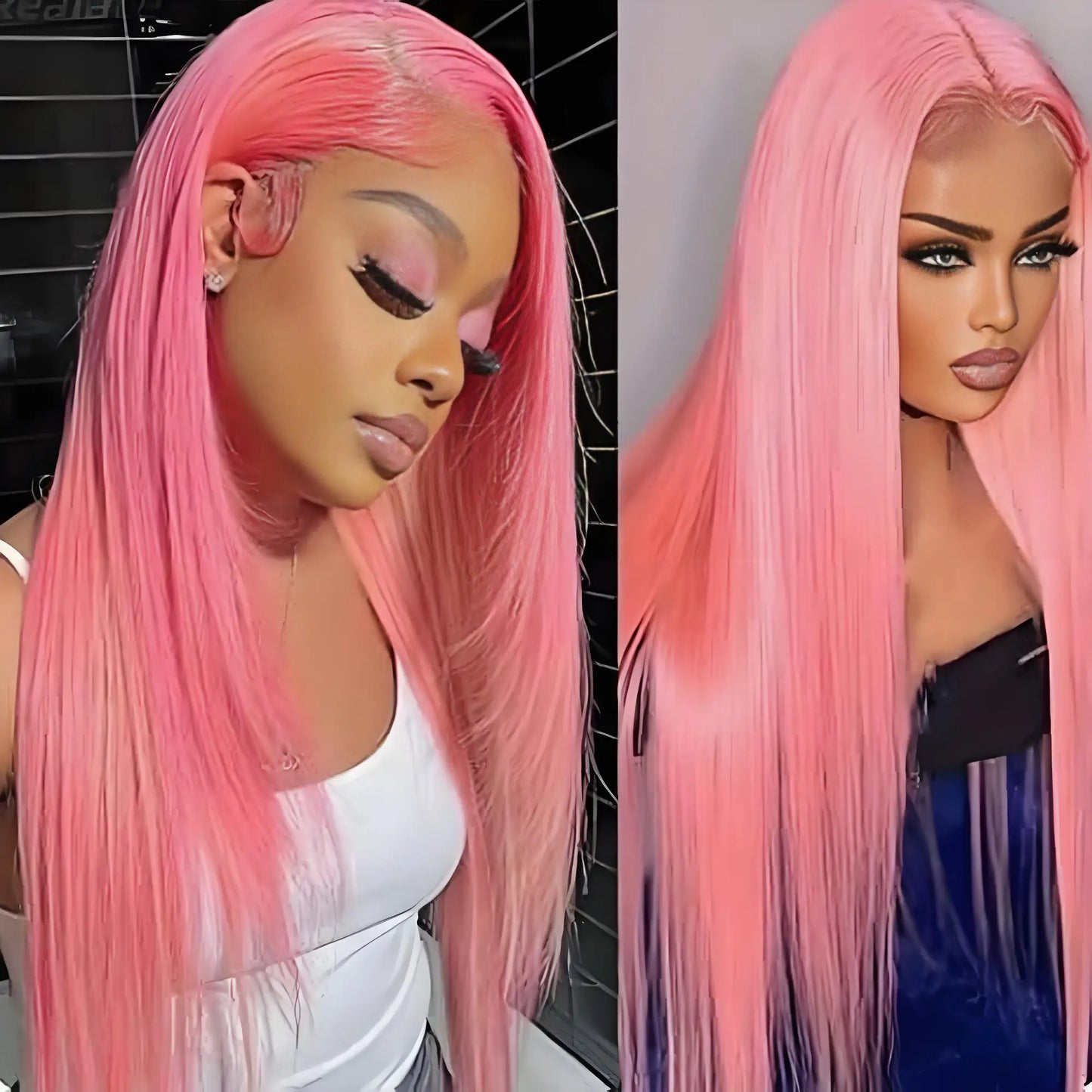30 36 inch 250% Straight 13x4/13x6 Hd Pure Pink Lace Front Wigs 100% Human Hair For Women Brazilian Color Pre Plucked Glueless