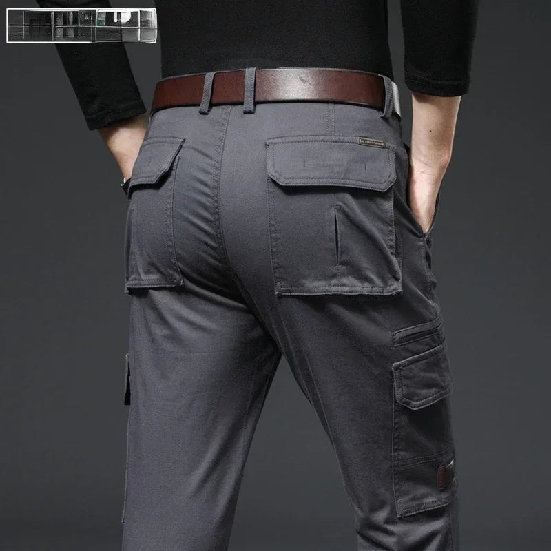 Cargo Pants Military Style Autumn Spring Army Cotton Men's Many Pockets Tactical Straight Fit Work Trousers Male Combat Joggers