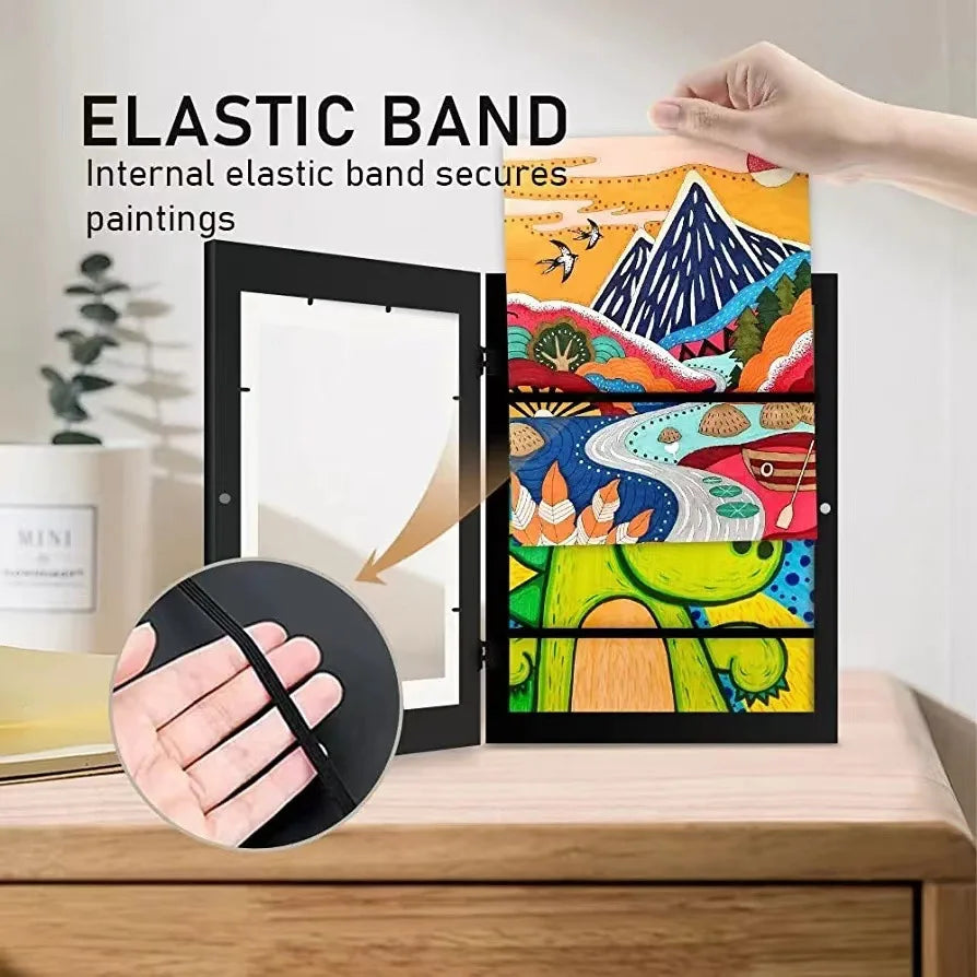 Magnetic Kids Art Frame – Front-Opening Display for Drawings & Photos