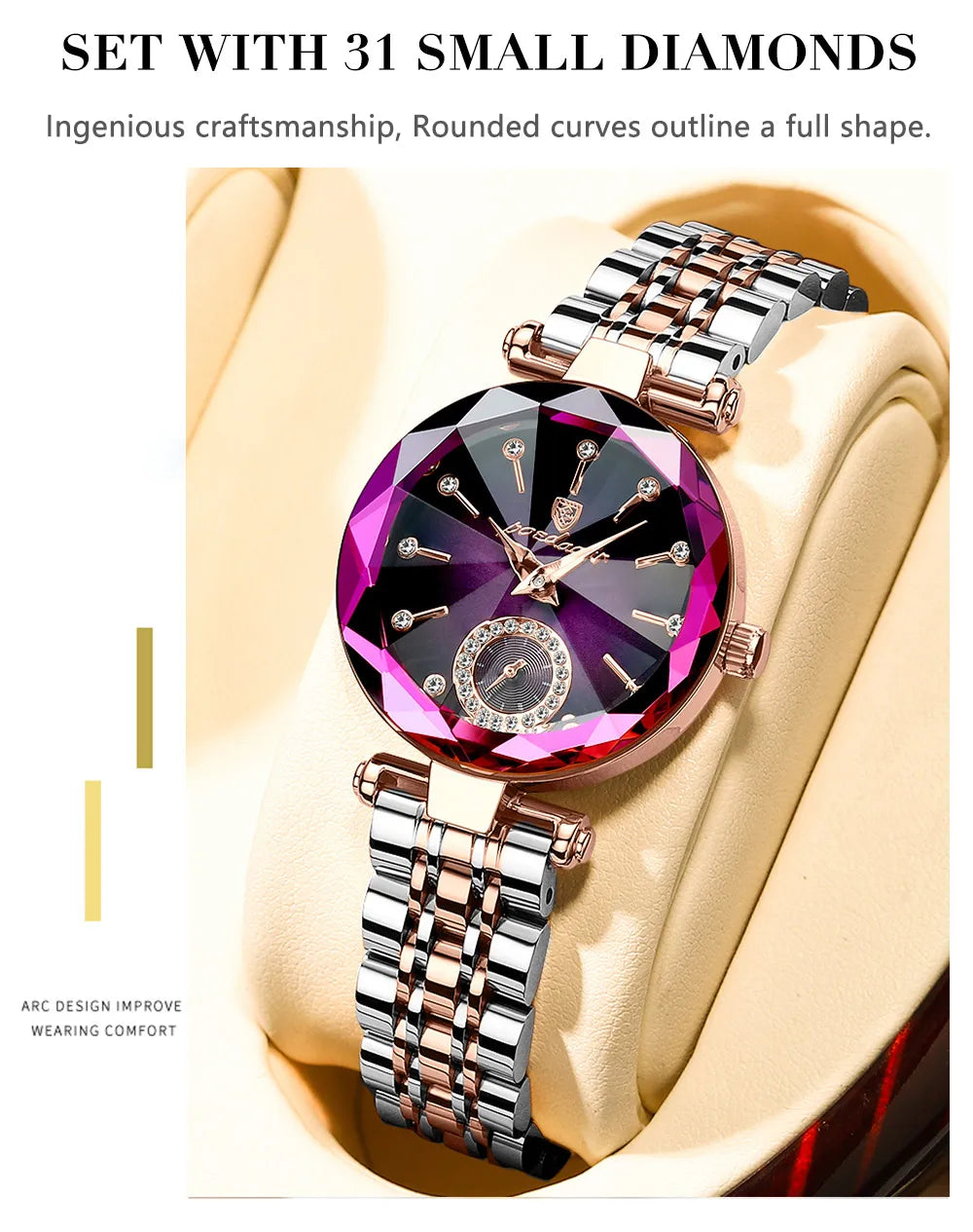 Luxury Elegant Ladies Wristwatch Waterproof Stainless Steel Watch for Woman Simple Casual Dress Women's Quartz Watches